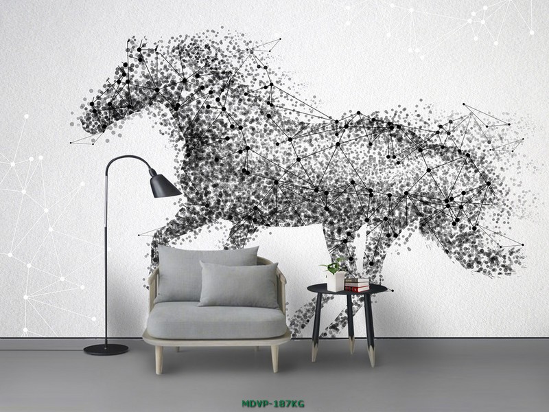 Tranh ngựa cách điệu - hình học